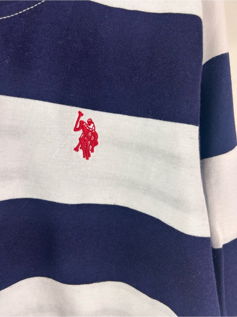 U.S. Polo ASSN Navy & White Striped Long Sleeve Tee - Picture 6 of 6